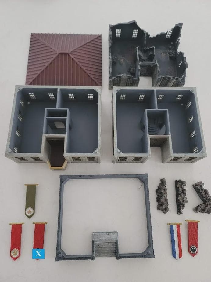 Wargaming Terrain Large Administration Building | 3D Printed Miniatures in 1:56 Scale Various Scales