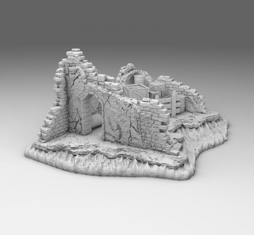 Wargaming Terrain Arab Improvised Base | 3D Printed Miniatures in 1:56 Scale Various Scales