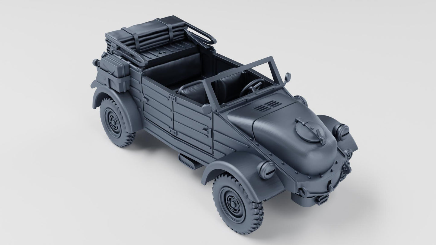 VW Kubelwagen Typ 239 Holzgas (Gas-Generator) (Germany) – 3D Printed Resin Miniature | Highly Detailed WWII Vehicle | Multiple Scales