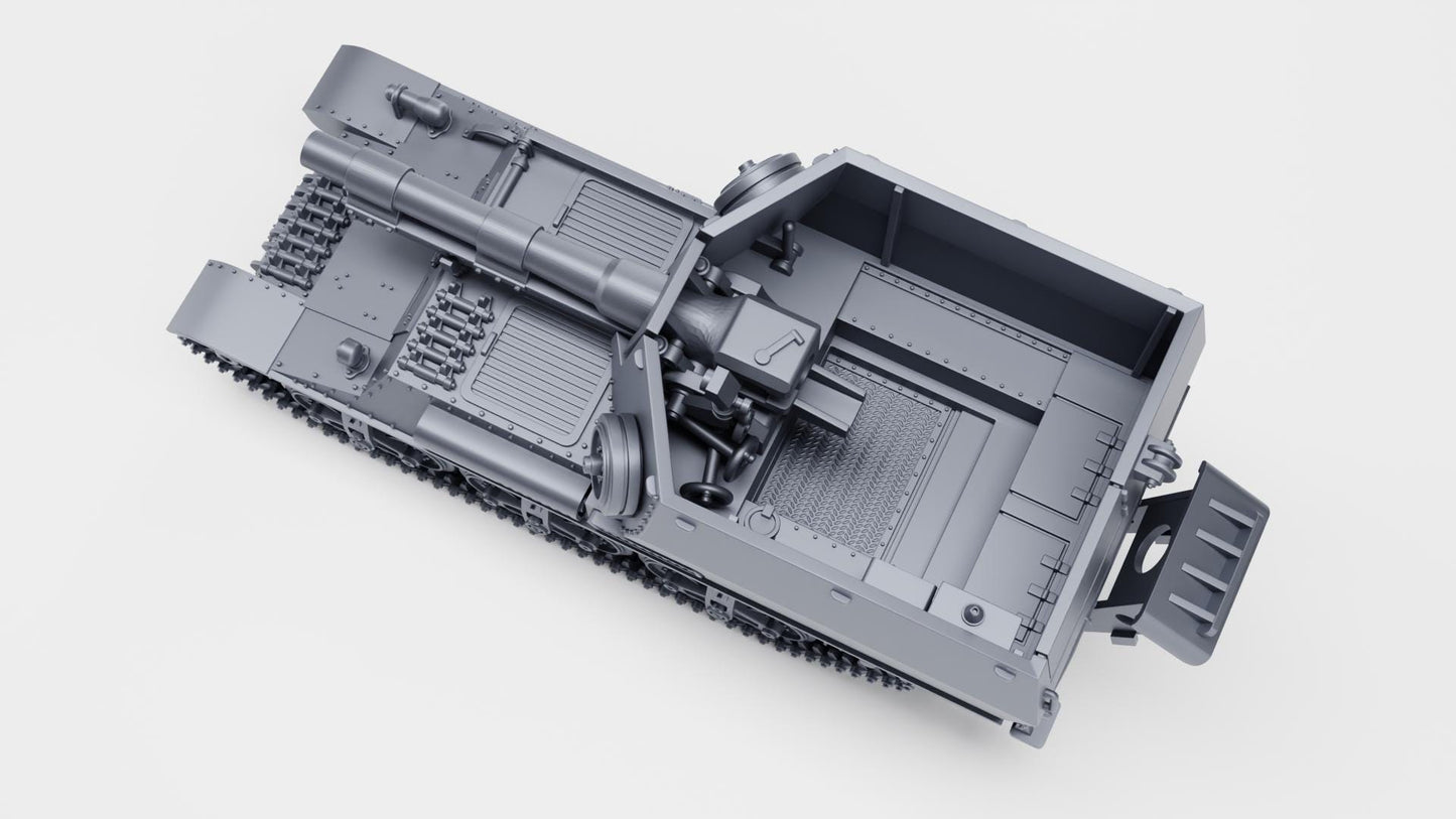 WW2 German 15cm sFH 13 auf Lorraine Schlepper, 1:56 Scale 3D Printed Miniature