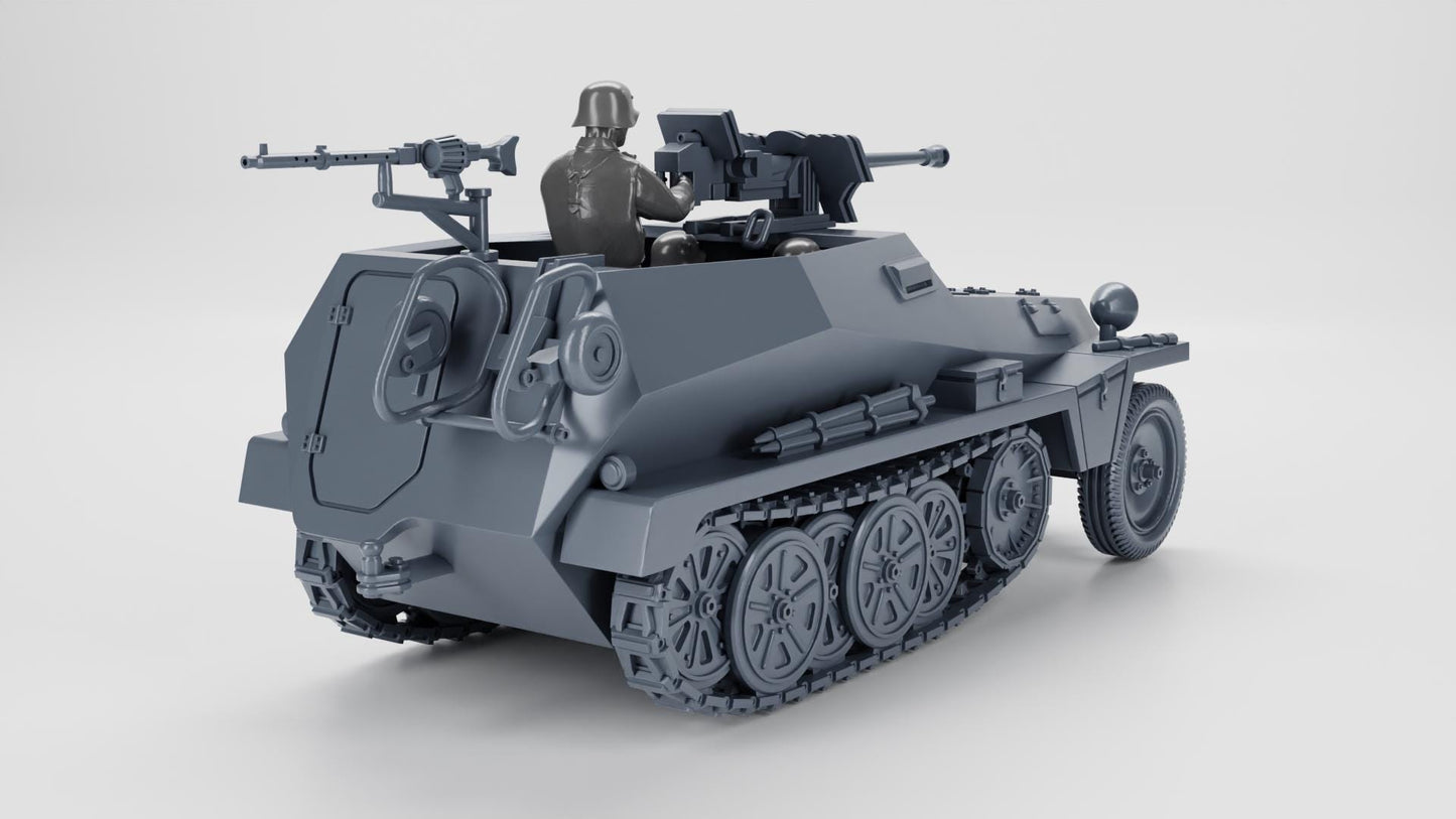 3D Printed Sd.Kfz.250.11 Model: WWII German Vehicle, 28mm Scale