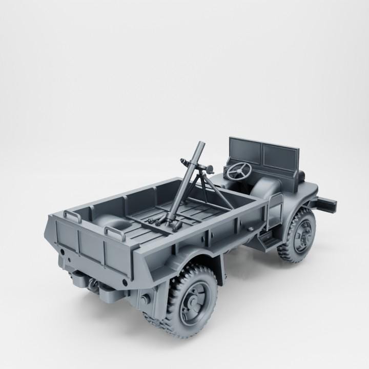 BA Battlegroup Ford GTB Burma Jeep With Mortar ( US, WW2) 3D Printed Various Scales