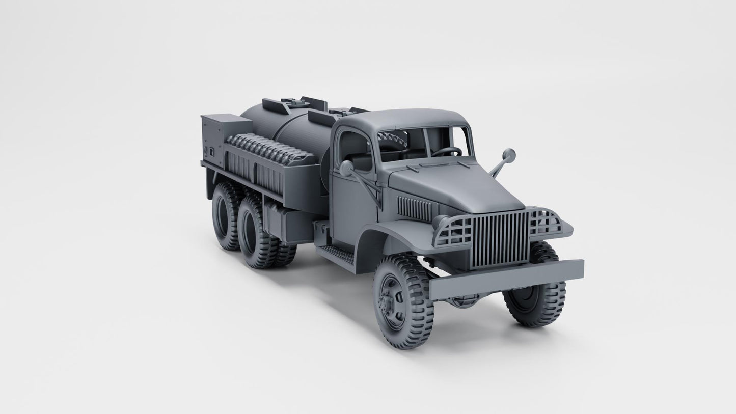 GMC CCKW 353D Fuel Truck – WWII 3D Printed Resin Model (1/72, 1/56, 1/48)