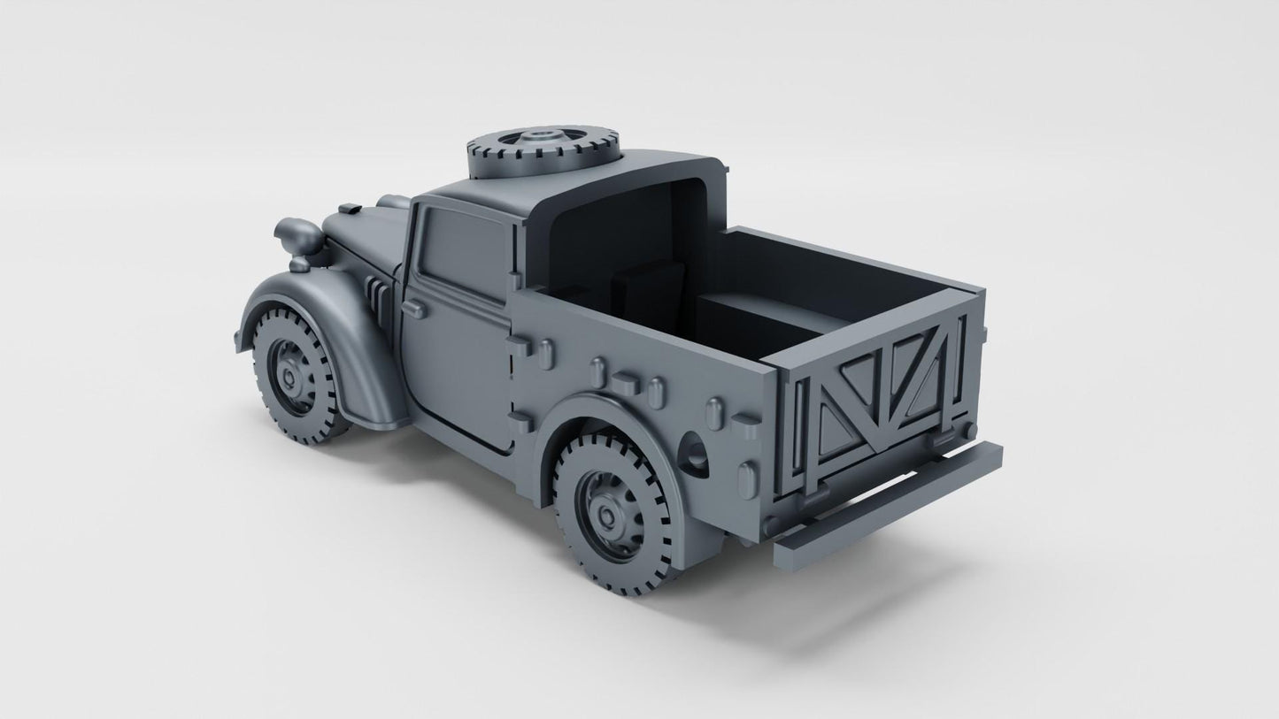 BA Battlegroup Austin Tilly Pick up open (WW2 Commonwealth) 3D Printed Various Scales