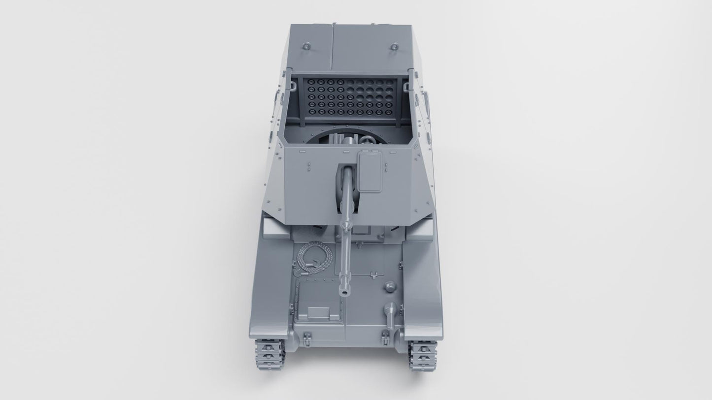 Panzerjager 35R Light Tank, 21st Panzer Division, 1:56 Scale 3D Printed Miniature