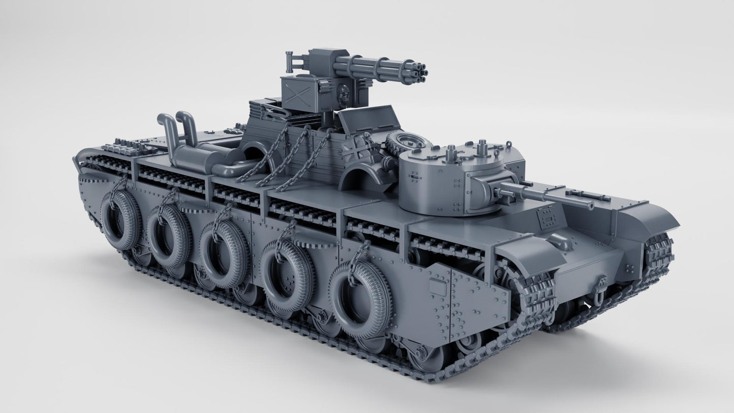 WW2 Tank T35 + Kubelwagen Car Set: 1/64 Scale Resin Model