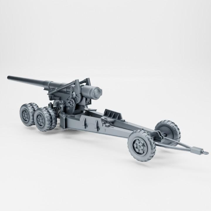 Howitzer 8-inches long Tom USA – 3D Printed Resin Miniature | Highly Detailed WWII Vehicle | Multiple Scales (1/72, 1/56, 1/48, 1/35)