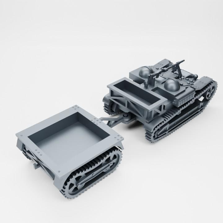 Renault UE + Trolley – 3D Printed WWII Vehicle Miniature (1/72, 1/56, 1/48, 1/35)