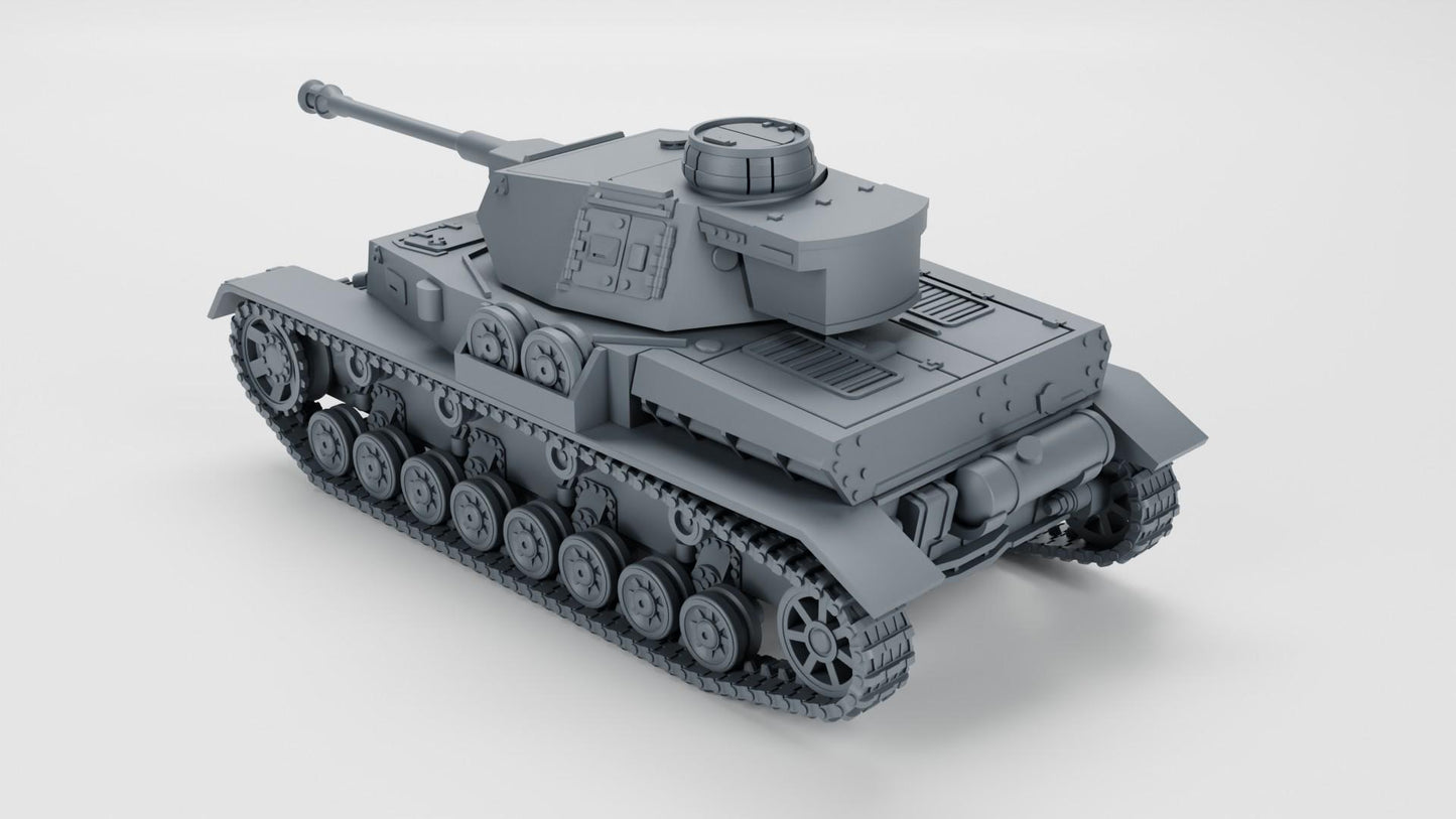 BA Battlegroup Panzer IV Ausf G (WW2 Germany) 3D Printed Various Scales