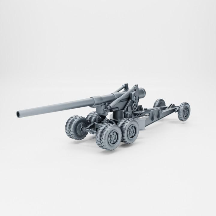 Howitzer 8-inches long Tom USA – 3D Printed Resin Miniature | Highly Detailed WWII Vehicle | Multiple Scales (1/72, 1/56, 1/48, 1/35)