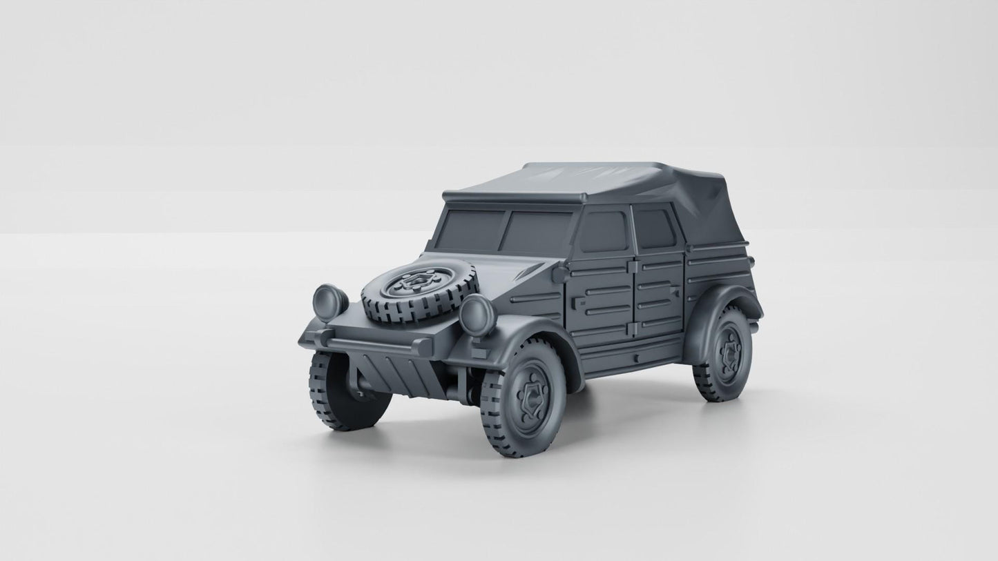 BA Battlegroup Kubelwagen Type 82 Covered Staff Car  (WW2 Germany) 3D Printed Various Scales