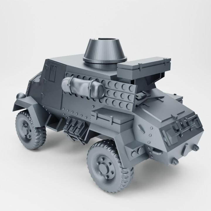 Otter Mk I Armoured Car – WWII Canadian Recon Vehicle | High-Detail 3D Printed Resin Model | Multiple Scales for Wargaming & Dioramas
