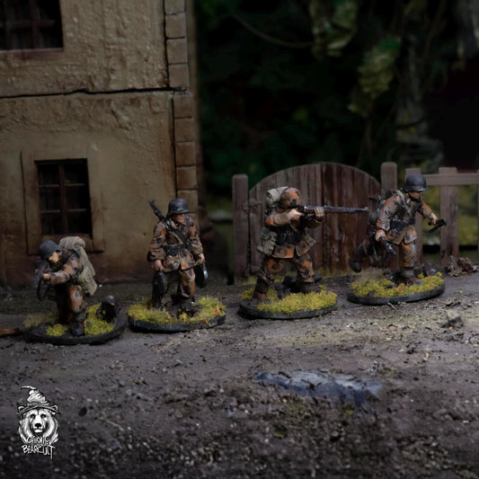 28mm WW2 German Infantry Miniatures: Assault Pioneer Rifles (10) 3D Printed