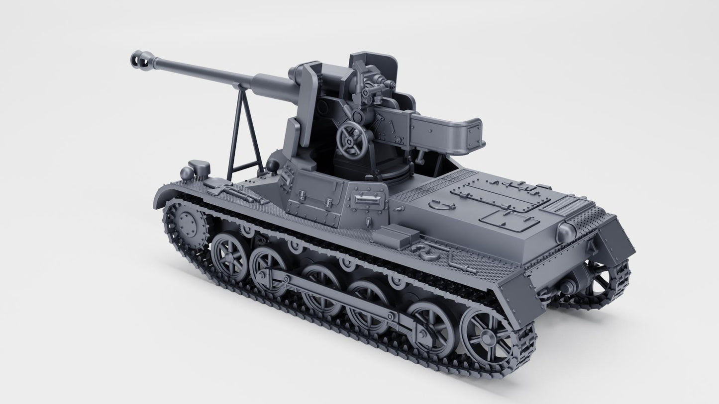 3D Printed Panzerjager IB Tank, WW2 German 21st Panzer Division Miniature