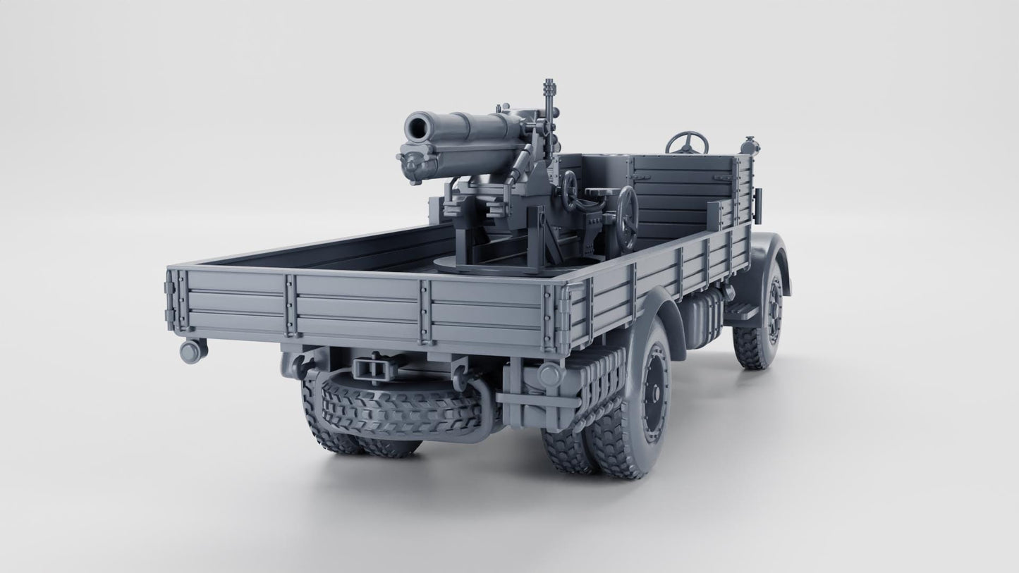 BA Battlegroup Autocannone da 100-17 su Lancia 3RO (WW2 Italy ) 3D Printed Various Scales