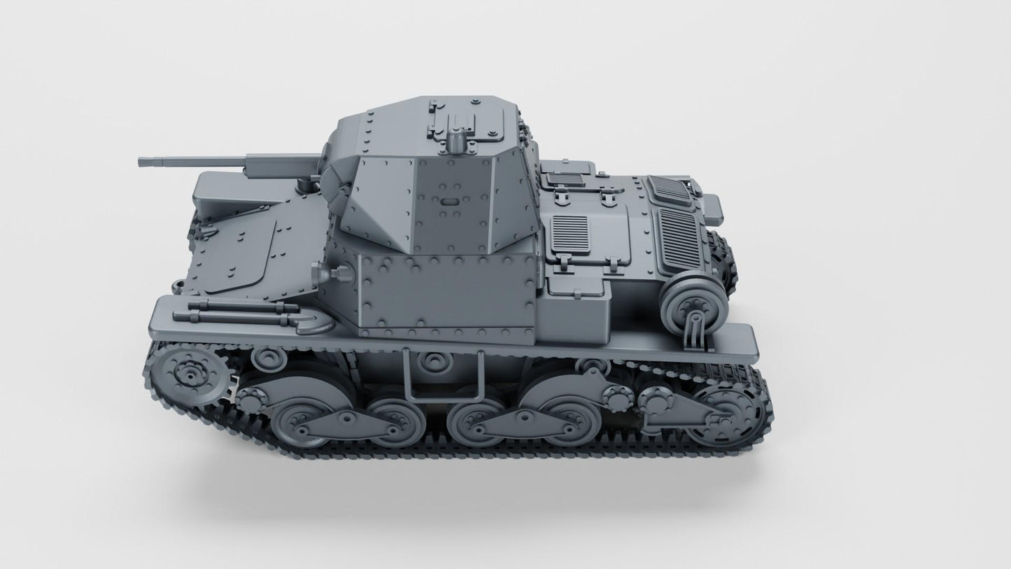 Italian L6-40 Light Tank Miniature: 3D Printed Resin Model