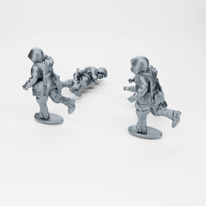 WW2 USA Infantry Medical Team | 28mm 3D Printed Miniatures