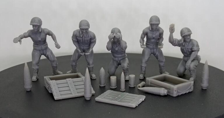 Imperial usmc gun crew  | 3D Printed Miniatures in 1:56 Scale Various Scales