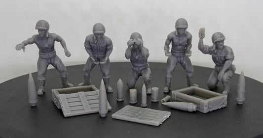 Imperial usmc gun crew  | 3D Printed Miniatures in 1:56 Scale Various Scales