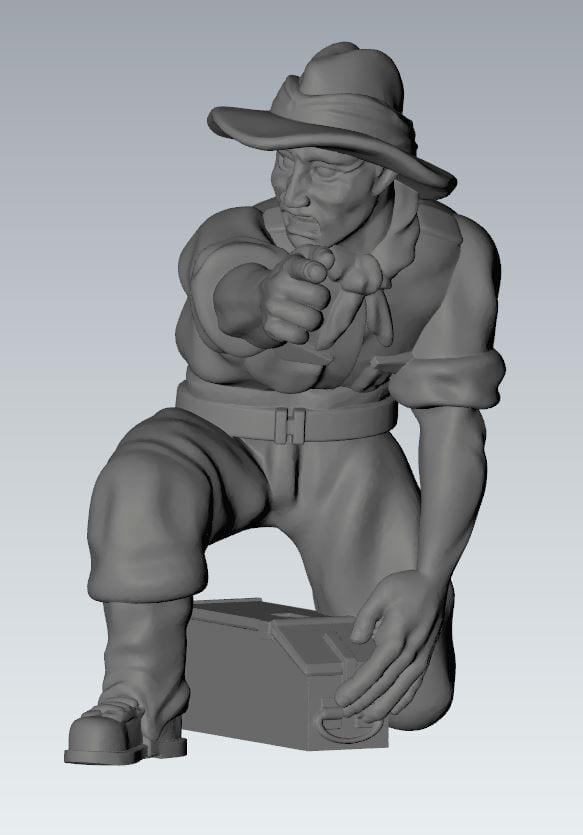 3D Printed Australian Vickers MMG and Crew - 1:56 Scale Miniatures