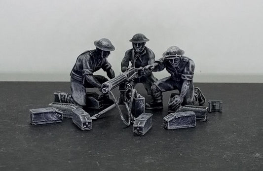 British 8th army vickers 303 MMG and crew | 3D Printed Miniatures in 1:56 Scale Various Scales