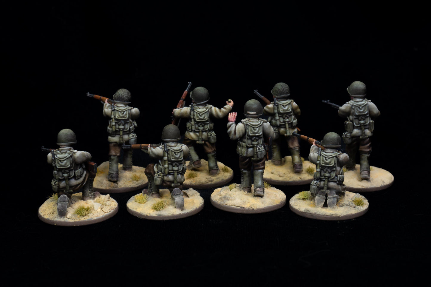Infantry Riflemen Squad 1 | 28mm WW2 USA Infantry "Operation Torch" (8) | 3D Printed Miniatures in 1:56 Scale various Scales.