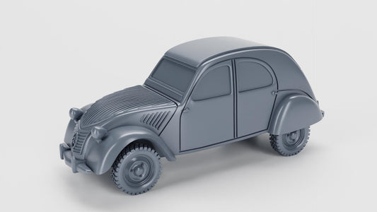 Citroen 2CV (France) – 3D Printed Resin Miniature | Highly Detailed WWII Vehicle | Multiple Scales (1/72, 1/56, 1/48, 1/35)