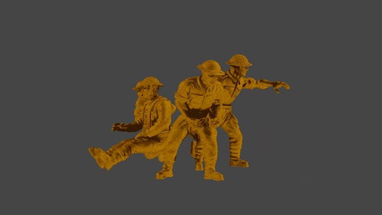 British Commonwealth generic artillery crew (5) | 3D Printed Miniatures in 1:56 Scale Various Scales