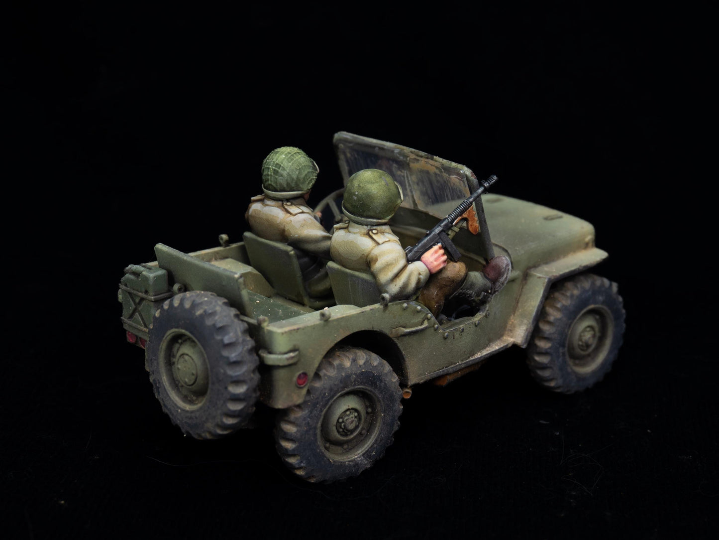 3D Printed Willy's Jeep with Crew: 28mm WWII USA Infantry Miniature