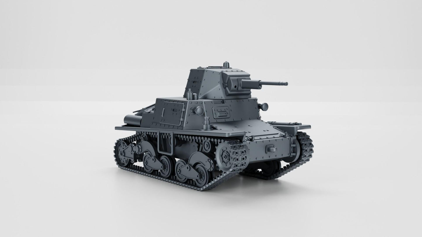 Italian L6-40 Light Tank Miniature: 3D Printed Resin Model