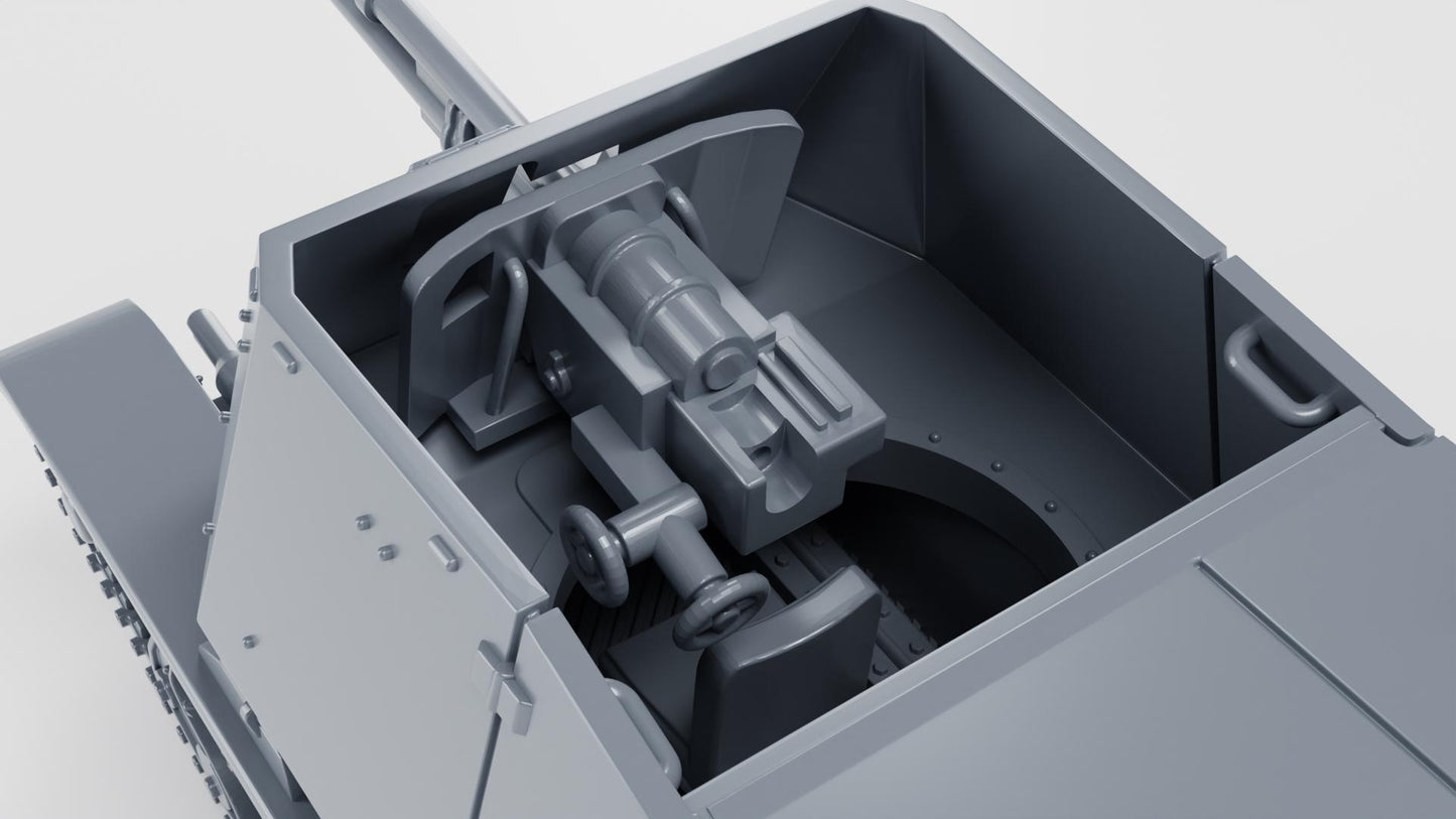 Panzerjager 35R Light Tank, 21st Panzer Division, 1:56 Scale 3D Printed Miniature