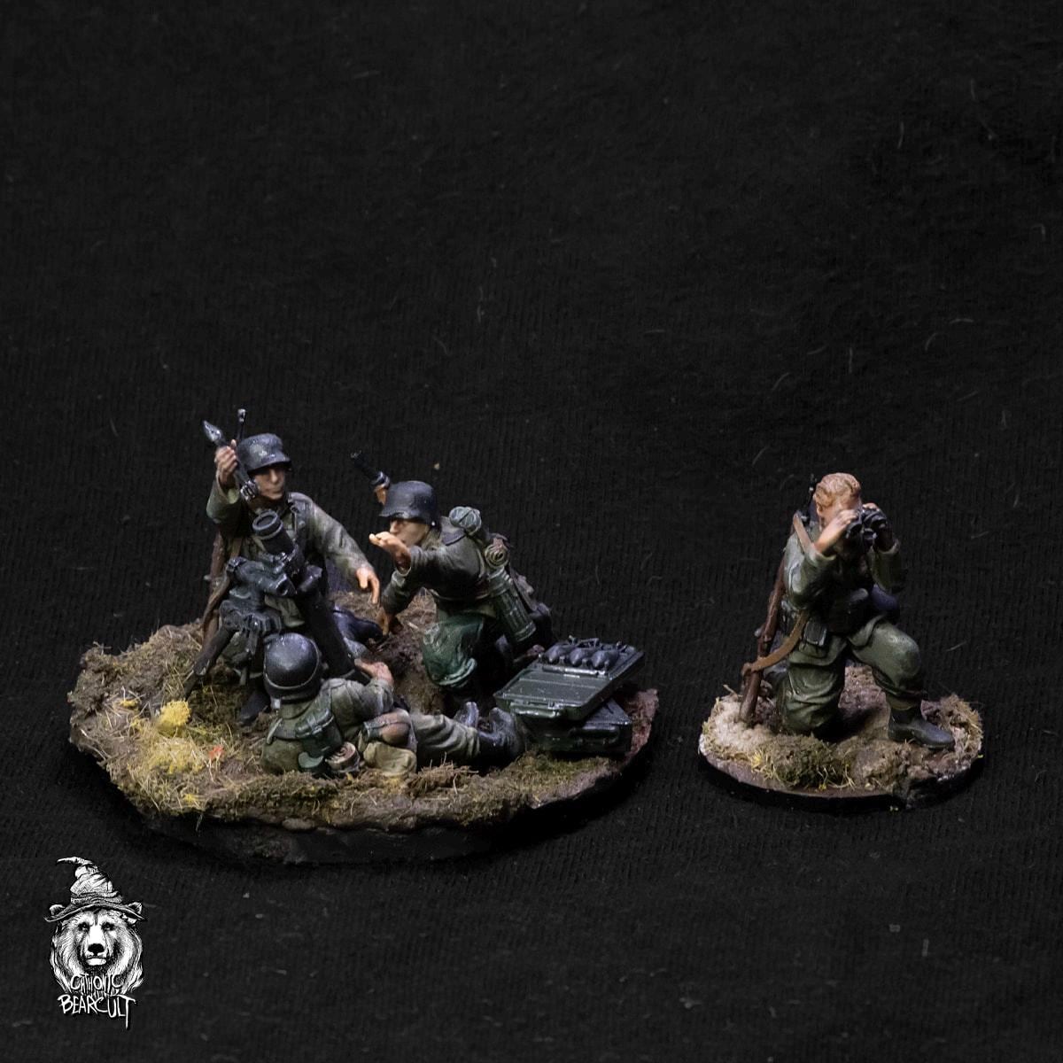8 cm GrW 34 Mortar Team | 28mm WW2 German Infantry | 3D Printed Miniatures in 1:56 Scale