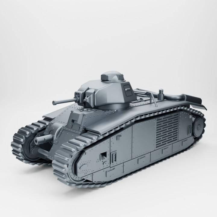 Char B1 bis Tank - 3D Printed Resin WWII Vehicle (Multiple Scales)