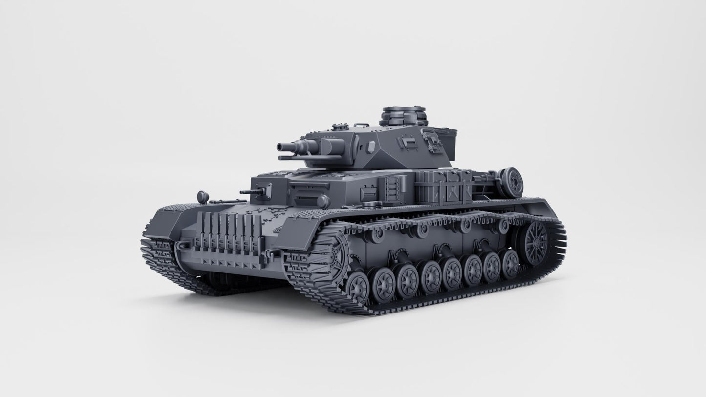 Panzer IV Ausf.D Winter Edition, 1:56 Scale 3D Printed Miniature