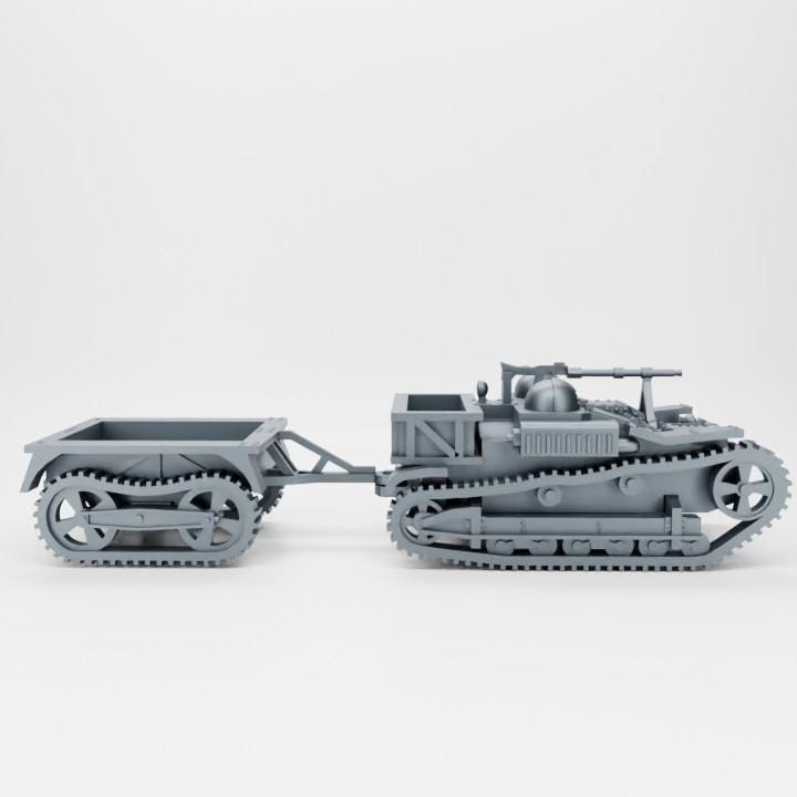 Renault UE + Trolley – 3D Printed WWII Vehicle Miniature (1/72, 1/56, 1/48, 1/35)