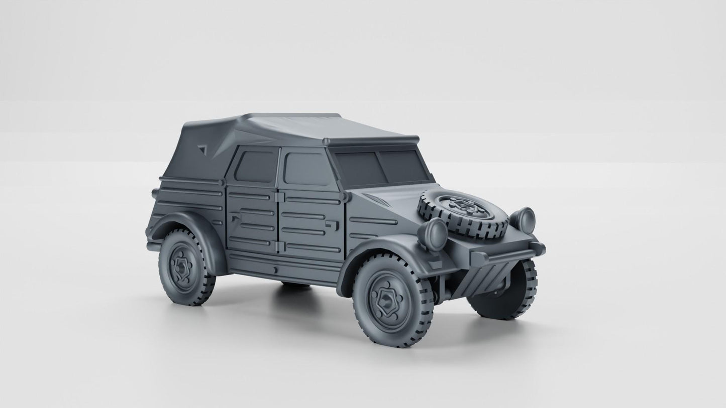 BA Battlegroup Kubelwagen Type 82 Covered Staff Car  (WW2 Germany) 3D Printed Various Scales