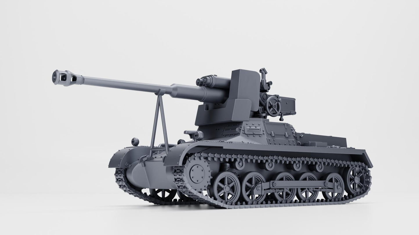 3D Printed Panzerjager IB Tank, WW2 German 21st Panzer Division Miniature