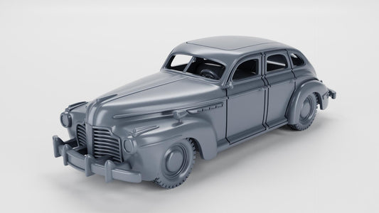 3D Printed Buick Century Series 60 Staff Car, 1941 WWII Vehicle Miniature