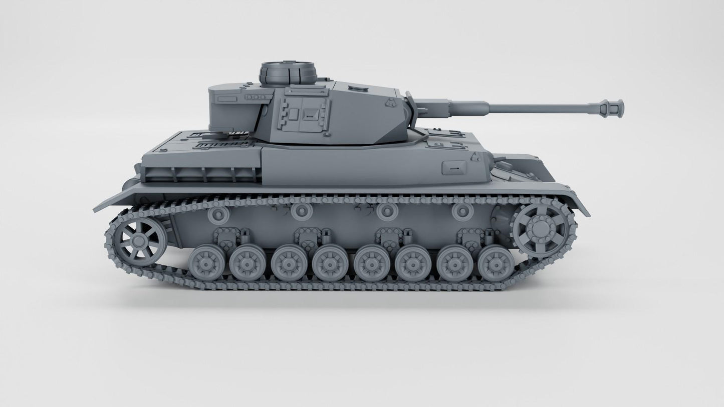 BA Battlegroup Panzer IV Ausf G (WW2 Germany) 3D Printed Various Scales