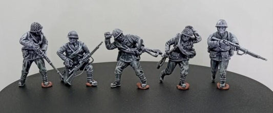 Imperial Japanese SNLF squad (5)  | 3D Printed Miniatures in 1:56 Scale Various Scales