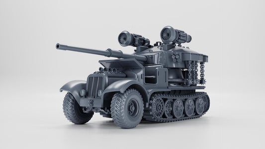 WWII German 7.62cm Pak 36 auf Sd Kfz.6-3 - 1/64 Scale Resin Miniature