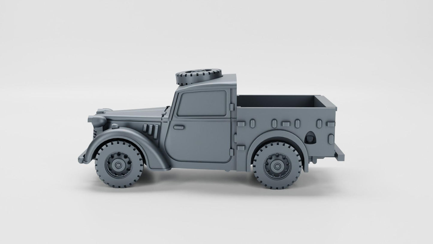 BA Battlegroup Austin Tilly Pick up open  (WW2 Commonwealth) 3D Printed Various Scales