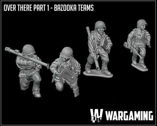 Infantry Bazooka Team | 28mm WW2 USA Infantry "Operation Torch" | 3D Printed Miniatures in 1:56 Scale various Scales.