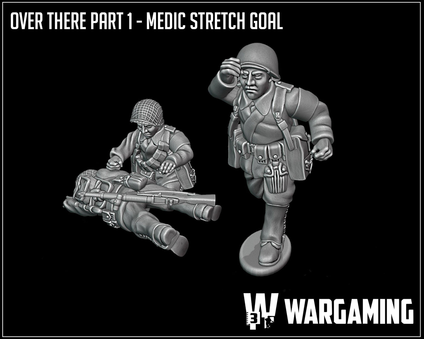 WW2 USA Infantry Medical Team | 28mm 3D Printed Miniatures