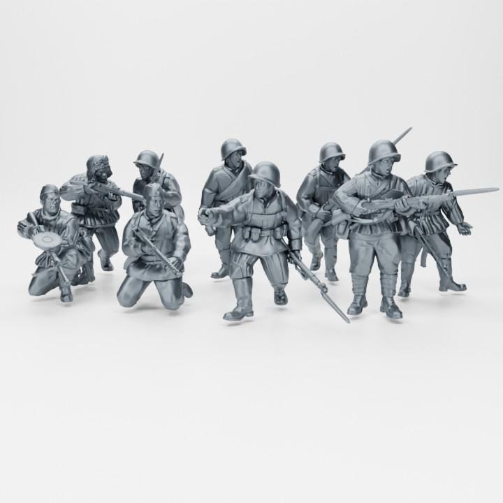Soviet Light Rifle Squad(late War Fall of Berlin) Set of 10  (USSR) (Soviet, WW2) Various Scales BA