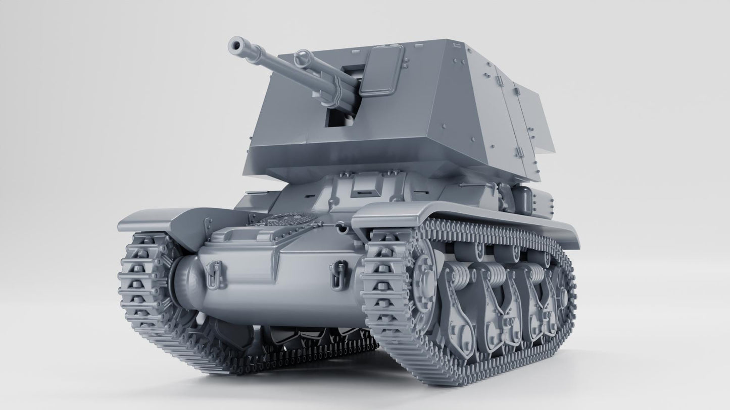 Panzerjager 35R Light Tank, 21st Panzer Division, 1:56 Scale 3D Printed Miniature