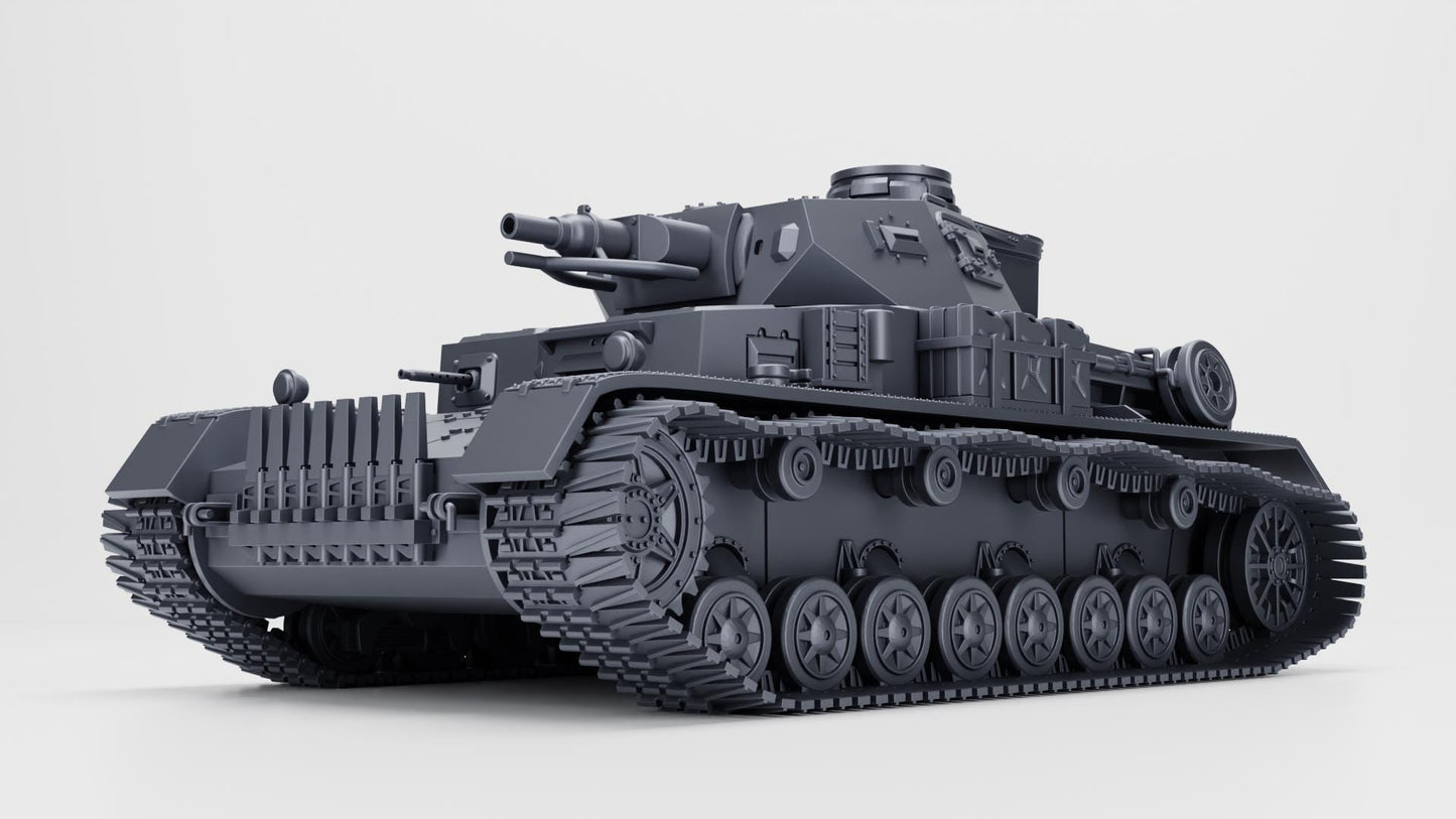 Panzer IV Ausf.D Winter Edition, 1:56 Scale 3D Printed Miniature