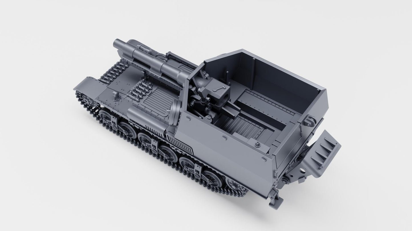 WW2 German 15cm sFH 13 auf Lorraine Schlepper, 1:56 Scale 3D Printed Miniature