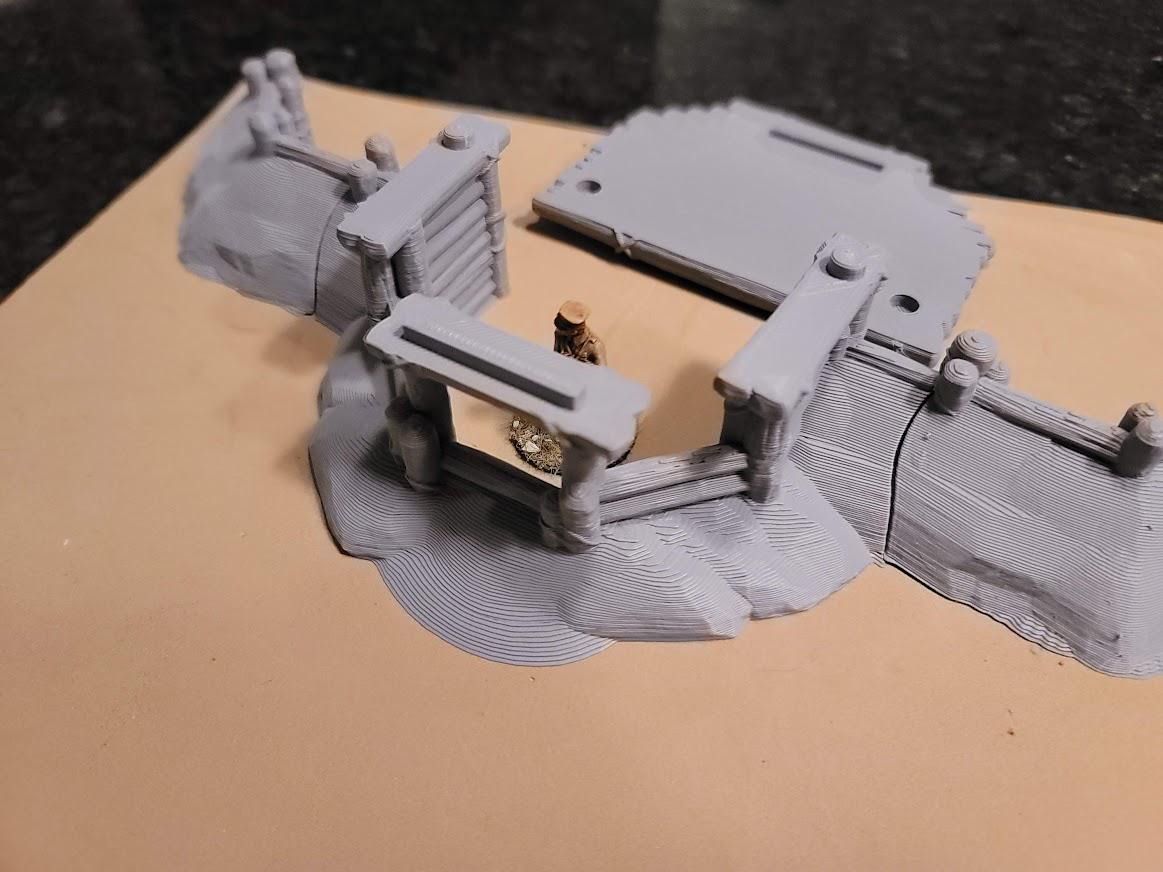 Wargaming Terrain Earthworks Trenches Bunkers Sea Wall| 3D Printed Miniatures in 1:56 Scale Various Scales