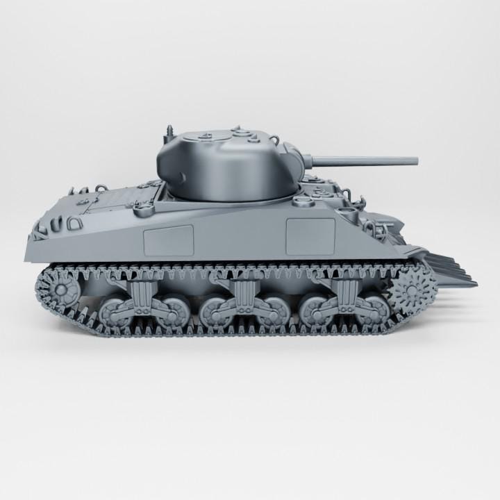 Sherman ‘Rhinoceros’ – WWII Bulldozer Variant | High-Detail 3D Printed Resin Tank | Multiple Scales for Wargaming & D-Day Dioramas